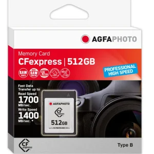 Versand Am Gleichen Tag AgfaPhoto 512GB CFexpress-Karte Prof. High Speed, 1400MBs/1700MBs, Typ-B
