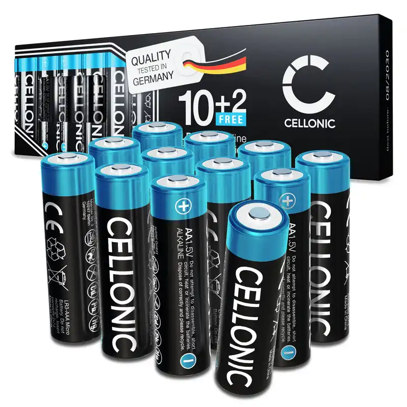 12er-Pack CELLONIC 1.5V Alkaline AA Batterien – 2900mAh LR6, AM3, Mignon, MN1500 Einwegbatterien für Fernbedienungen, Spielzeug, Taschenlampen, Uhren & mehr...mehr Bestseller